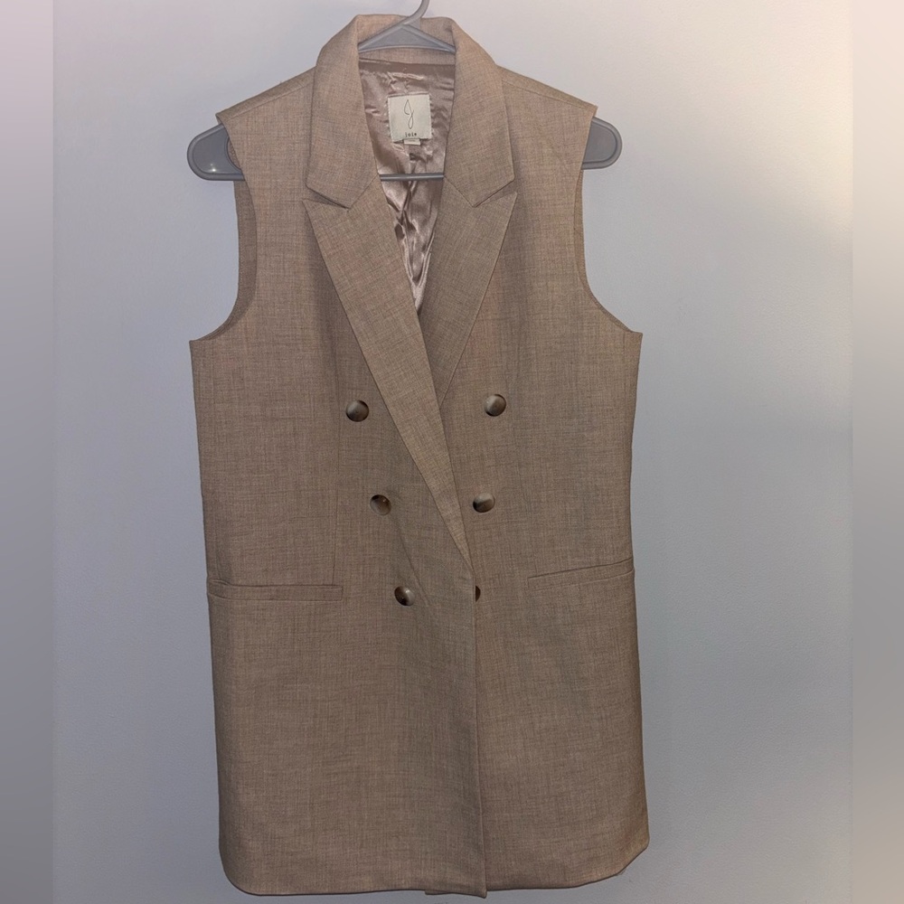 👡NEW Joie Double-Breasted Tan Blazer Vest